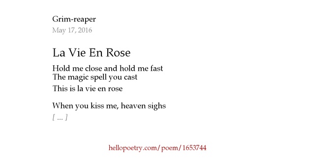 La Vie En Rose Emily Watts Paroles