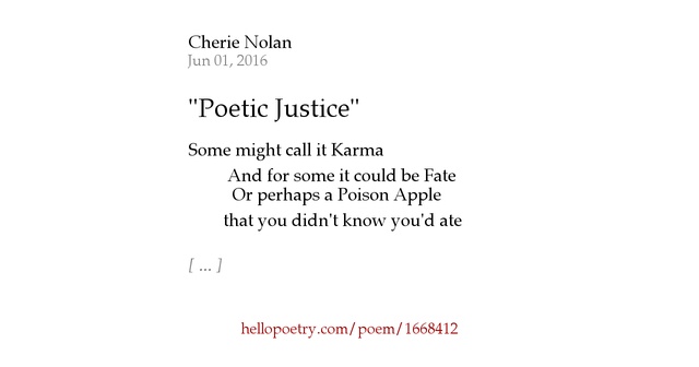 the poetry in poetic justice Follow us on twitter @ janet jackson's character in the film 'poetic justice' recites the poems 'alone' & phenomenal woman. the poetry in poetic justice Follow us on twitter @ janet jackson's character in the film 'poetic justice' recites the poems 'alone' & phenomenal woman.