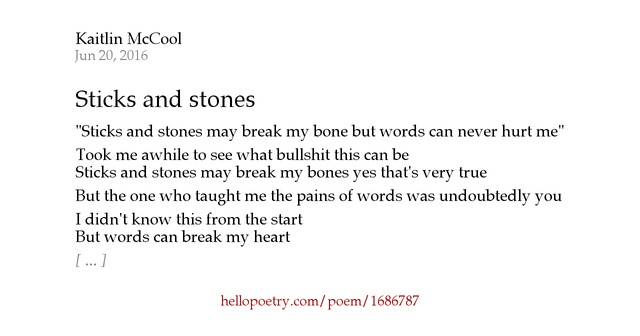 Sticks And Stones May Break My Bones Lyrics