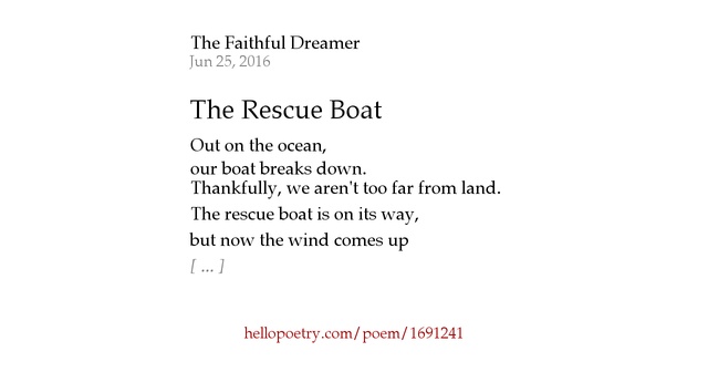 The Rescue Boat by The Faithful Dreamer - Hello Poetry