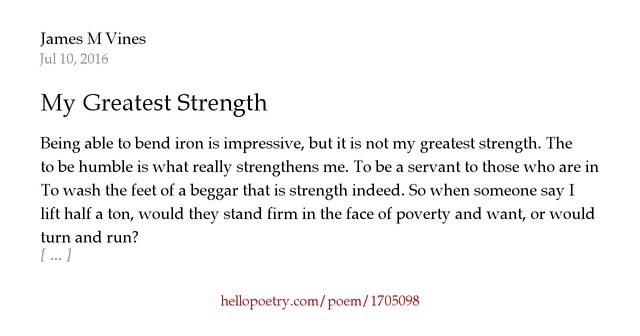greatest strenght