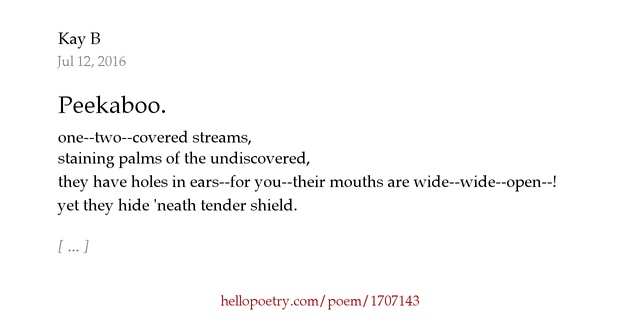 Peekaboo. by s u r r e a l - Hello Poetry Peekaboo. by s u r r e a l - Hello Poetry