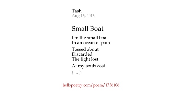 Small Boat by Tash - Hello Poetry