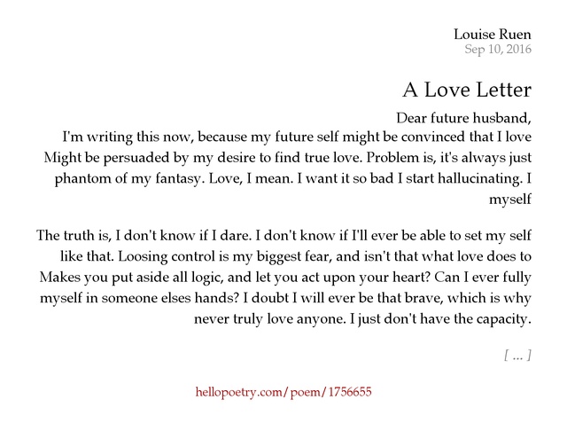 A Love Letter by Louise Ruen Hello Poetry A Love Letter by Louise Ruen Hello Poetry