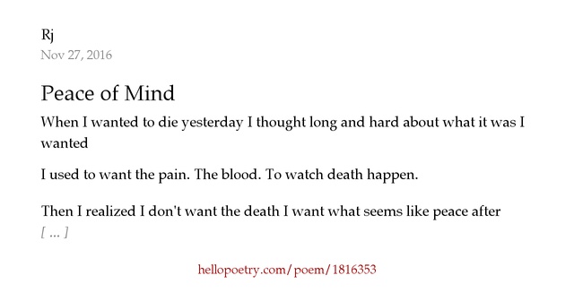 Peace Of Mind By Rj Hello Poetry Peace Of Mind By Rj Hello Poetry
