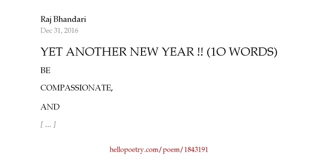 new year another name yet another new year 1o words by raj bhandari hello new year another name yet another new year 1o words by raj bhandari hello