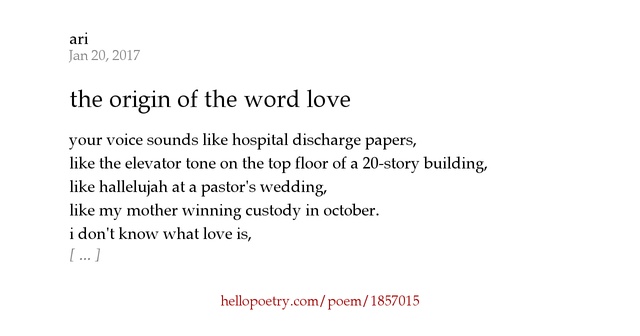 Origin Of The Word Love | the origin of the word love by ari hello poetry Origin Of The Word Love | the origin of the word love by ari hello poetry