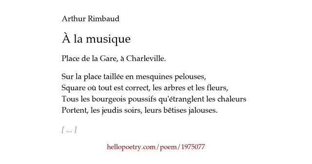 à La Musique Rimbaud Pdf