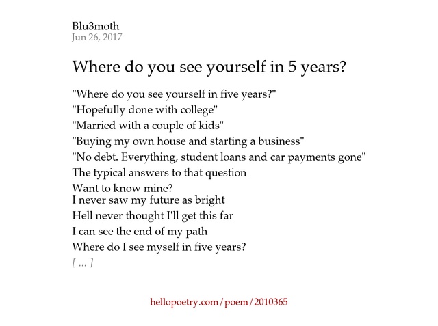 where do you see yourself in 5 years