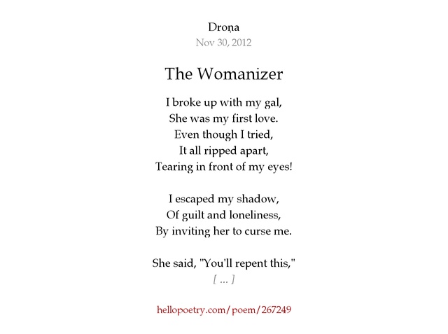 The Womanizer By Au MEr Atul Kaushal Hello Poetry - 640x477 - jpeg Poems On Guilt