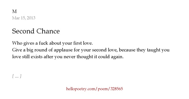 Second Chance by M - Hello Poetry