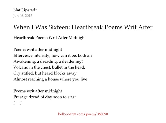 being sixteen poem being sixteen poem