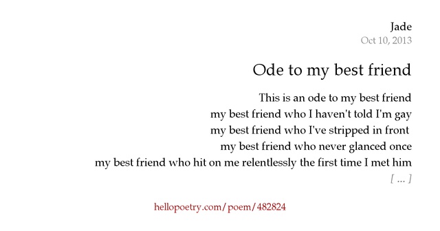 Ode to my friend poem image
