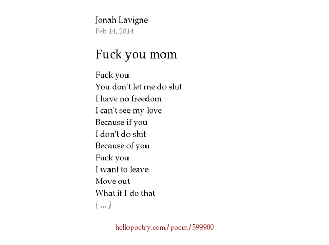 Shemale getting deepthroat Fuck you poem