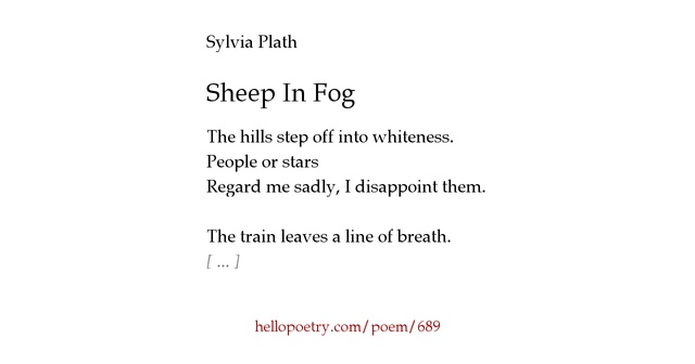 Sheep In Fog by Sylvia Plath - Hello Poetry