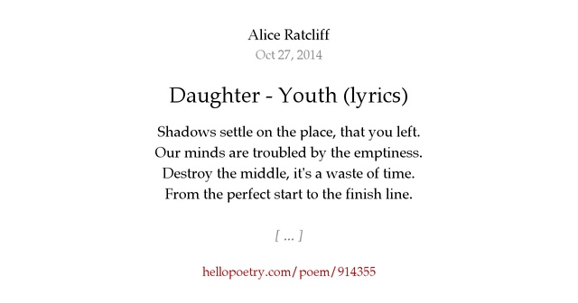 daughter youth lyrics youth daughter lyrics