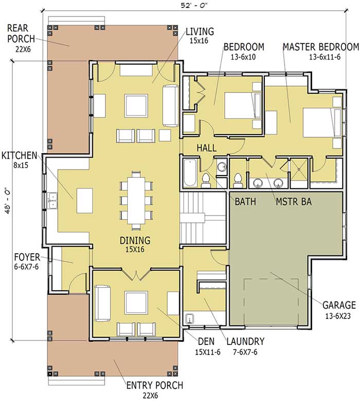 Cottage with Steep Gable & Wraparound 10001ES Architectural Designs