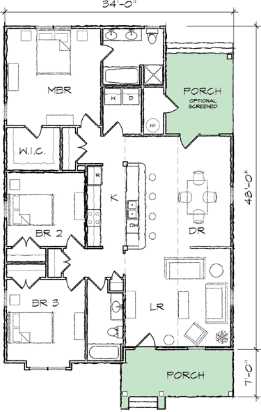 Narrow Lot Bungalow House Plan - 10035TT | Architectural Designs ... Narrow Lot Bungalow House Plan - 10035TT | Architectural Designs ...