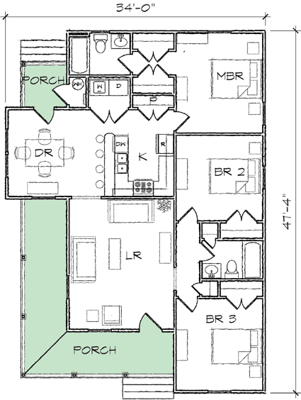  Diagram showing different house orientations on a corner lot