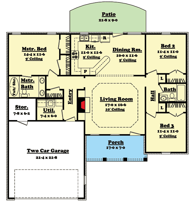 ranch home plans with open floor plan