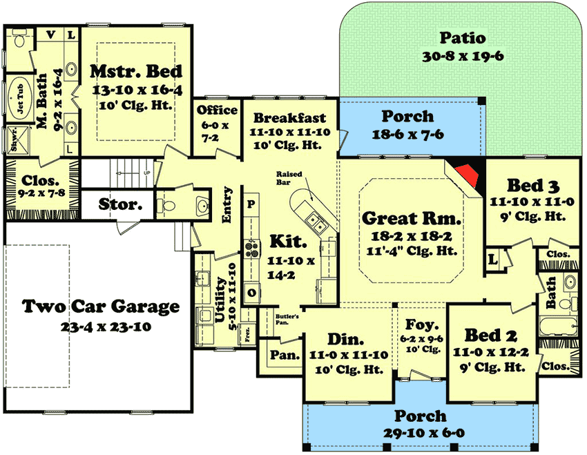 Classic Country Style Home Plan 11745HZ Architectural Designs