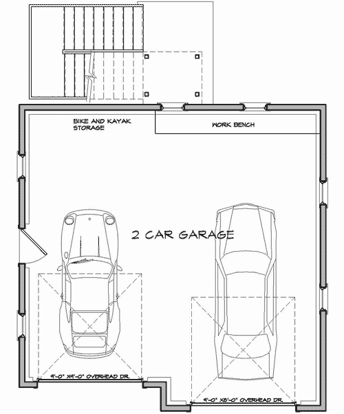 White Trim Garage with Storage 12436NE Architectural Designs