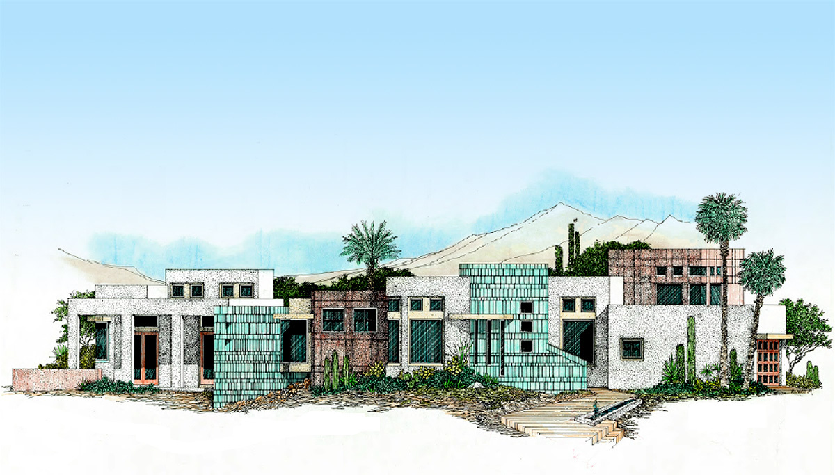 Contemporary House Plan with Detached Master Suite 12550RS