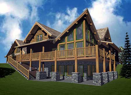Daylight basement log home plans Daylight basement log home plans