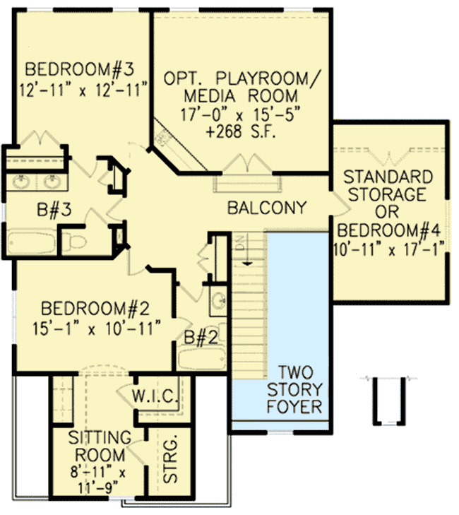 Optional Keeping Room and Playroom 15805GE Architectural Designs