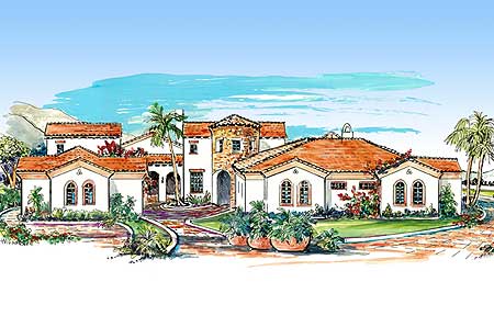 Mediterranean Villa with Two Courtyards - 16315MD | Architectural ... Mediterranean Villa with Two Courtyards - 16315MD | Architectural ...
