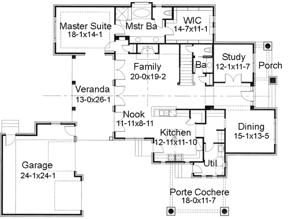 Porte Cochere Plans | prairie style home with porte cochere 16817wg 1st Porte Cochere Plans | prairie style home with porte cochere 16817wg 1st
