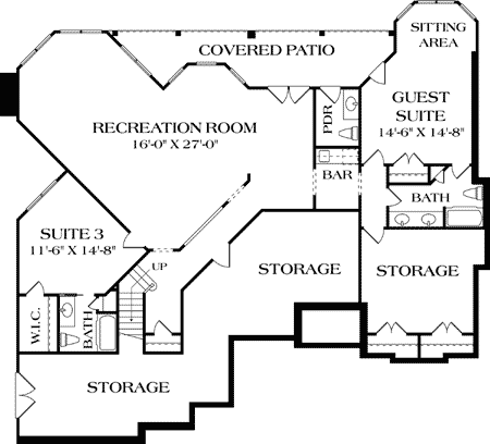 Lower Level Rec Room - 17547LV | Architectural Designs - House Plans