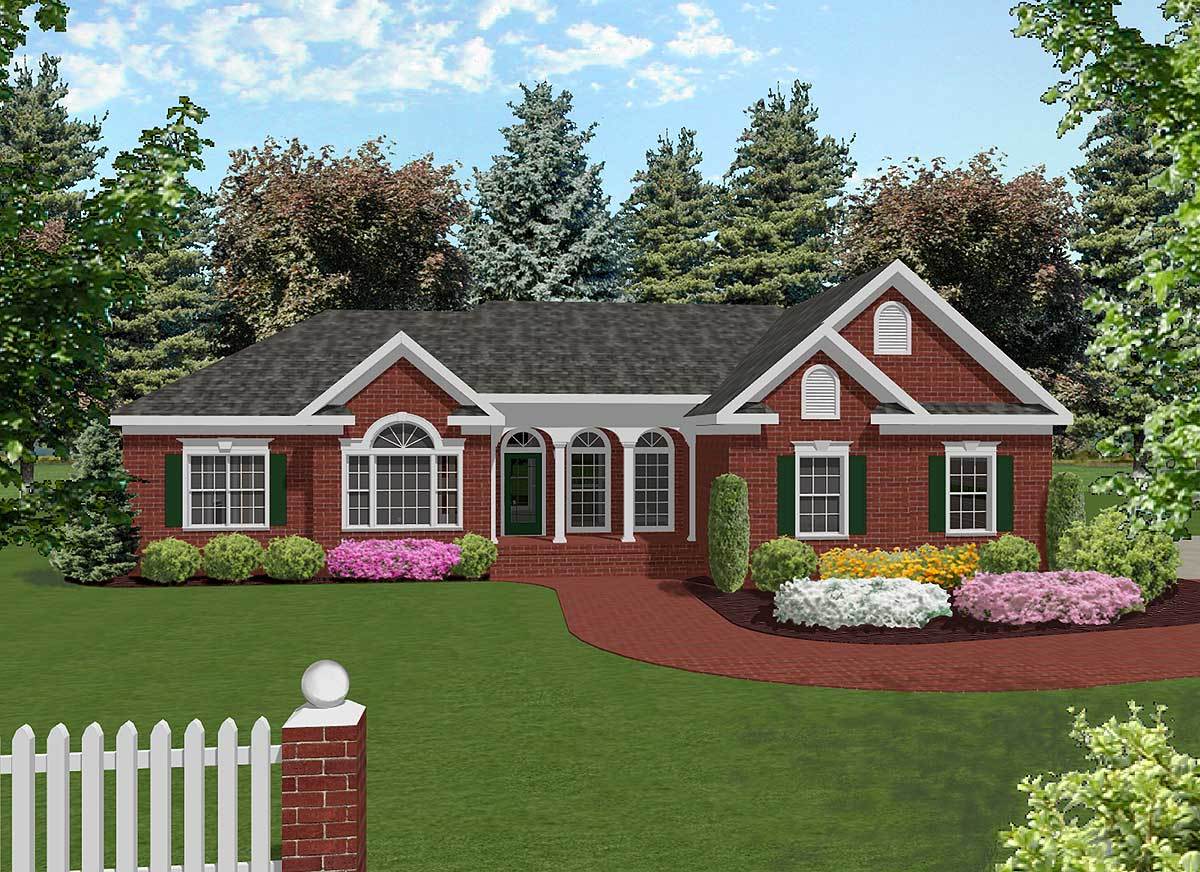 small brick home plans