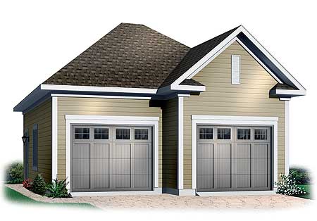 Two Car Garage with Free Bonus - 21196DR | Architectural ...