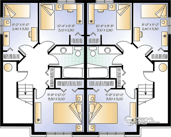 Attractive two family home plan 21245dr floor plan basement Attractive two family home plan 21245dr floor plan basement