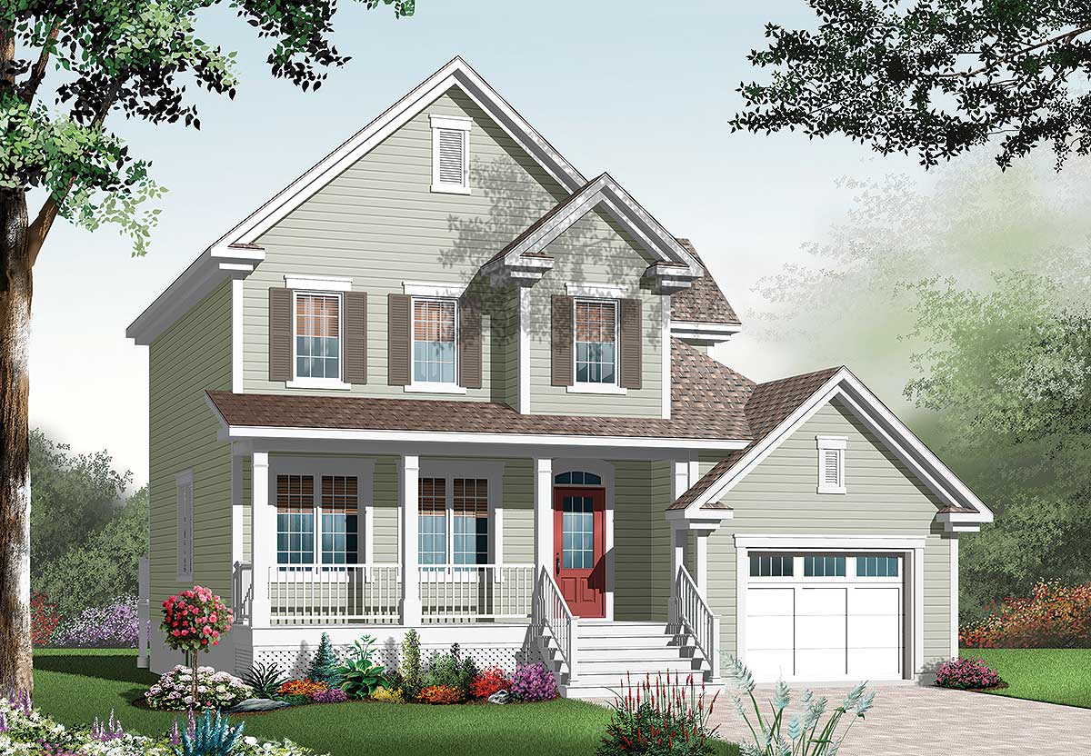 Front Porch And Open Floor Plan 21730DR Bonus Room Butler Walk in 