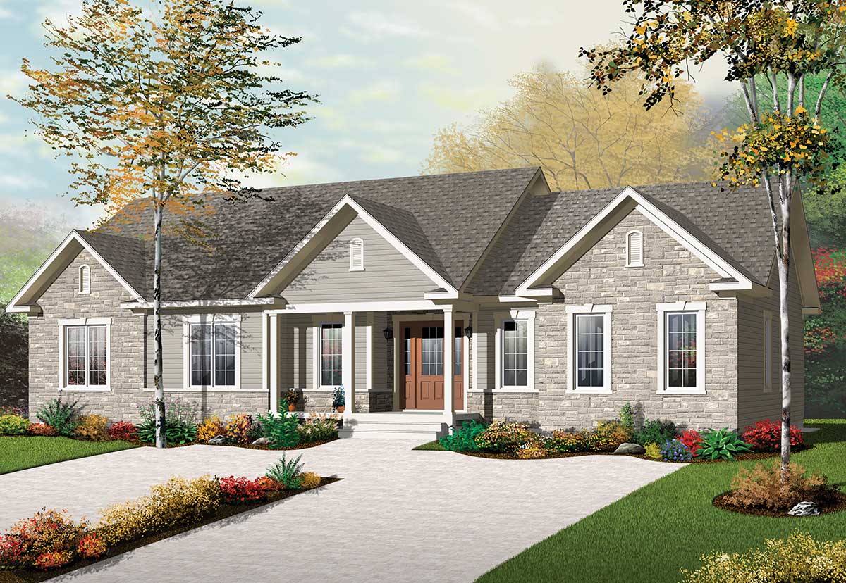 Bi-Generational Beauty - 21962DR | Architectural Designs - House Plans