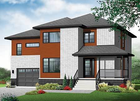 4 Bed Contemporary Split Level Home Plan - 22361DR | Architectural ...
