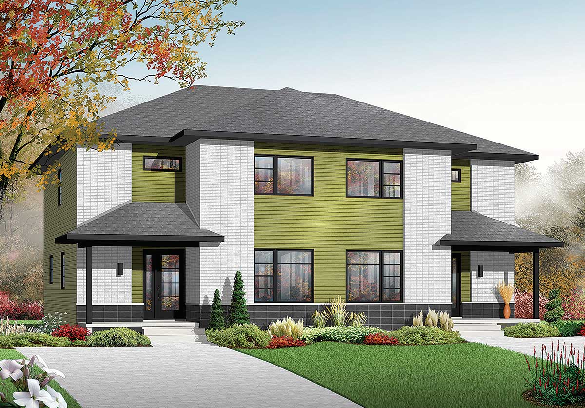 TwoStory MultiFamily Duplex 22394DR Architectural Designs House Plans