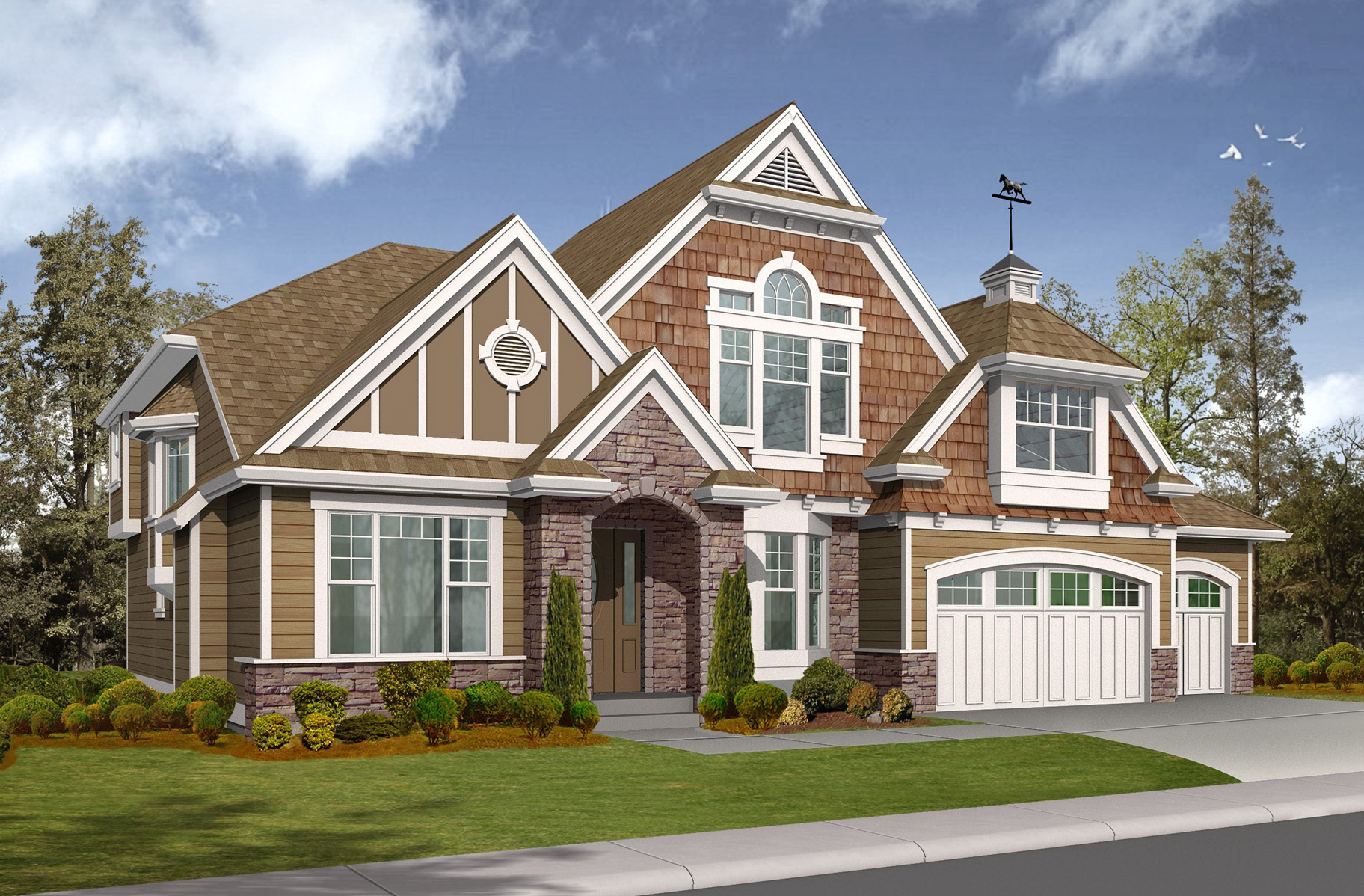 Cased Openings and Columns Define Spaces 2321JD Architectural