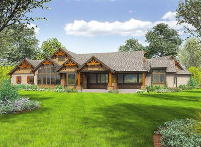 One Story Mountain Ranch Home with Options - 23609JD | Architectural ... One Story Mountain Ranch Home with Options - 23609JD | Architectural ...