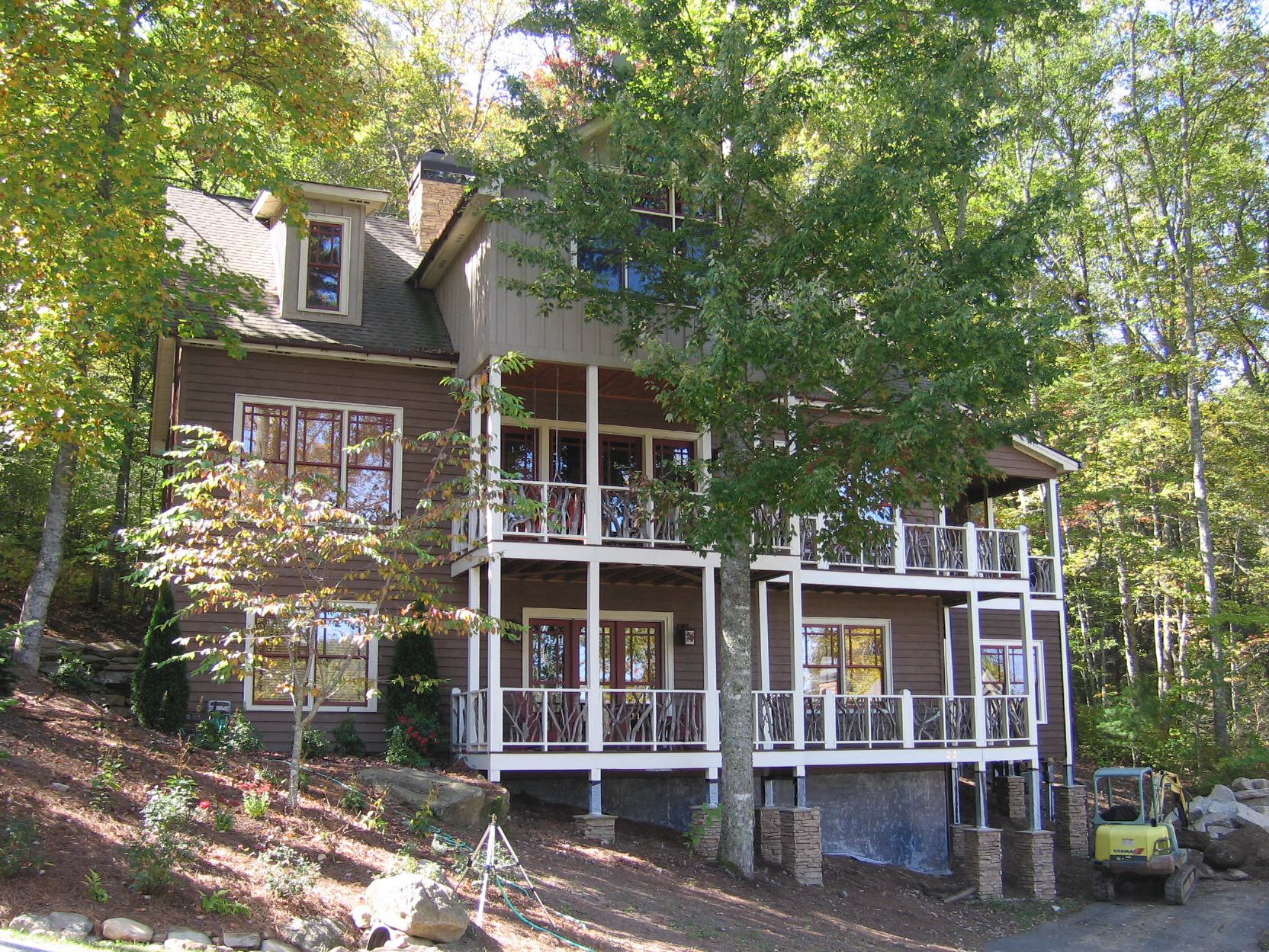 Rustic Mountain Home Plan with Detached Garage 29823RL