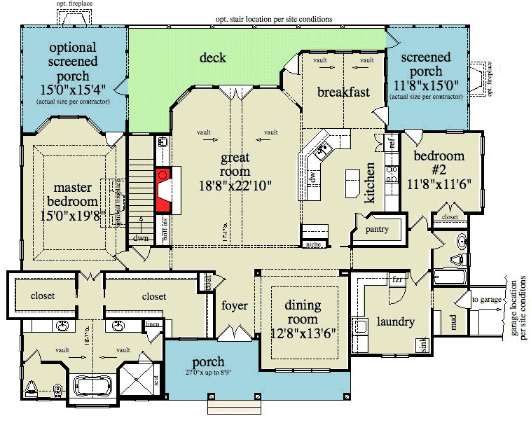 mountain home plan with garage and bonus level - 29826rl mountain home plan with garage and bonus level - 29826rl