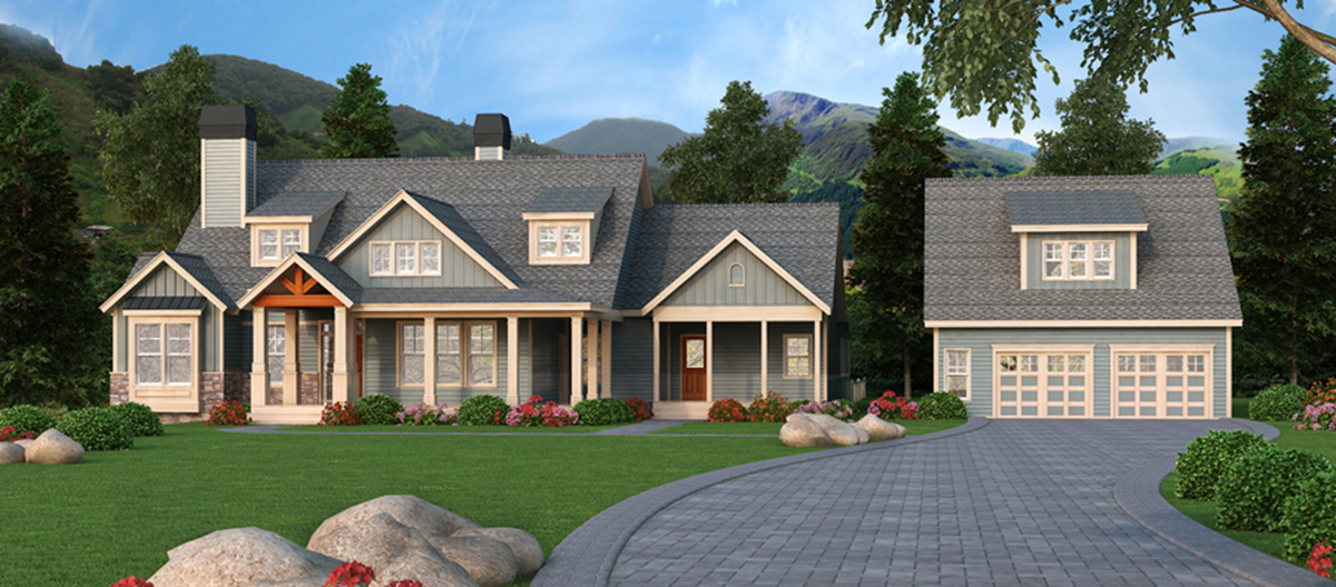 Craftsman Retreat With Detached Garage  29866RL 