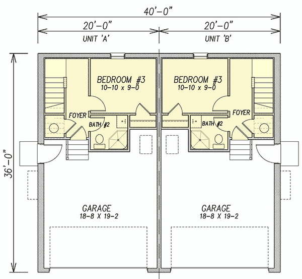Coastal Duplex House Plan Architectural Coastal Duplex House Plan Architectural
