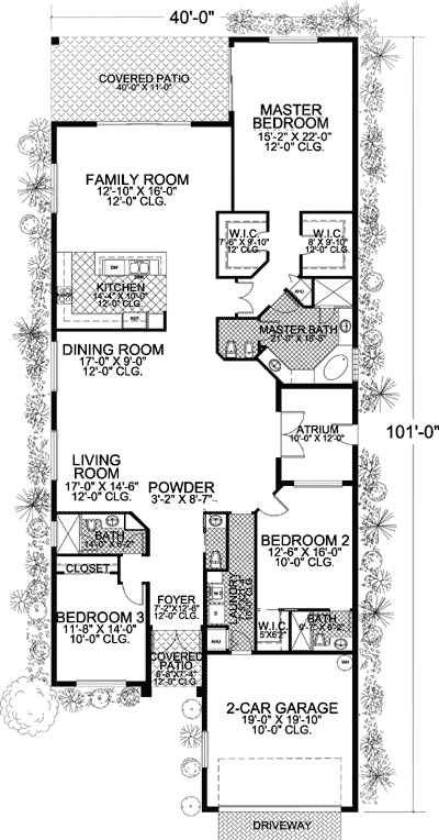 Long and Narrow Mediterranean Home Plan - 32183AA | Architectural ... Long and Narrow Mediterranean Home Plan - 32183AA | Architectural ...