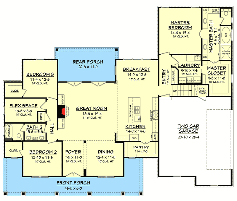 Country House Plan with Flex Space and Bonus Room ...