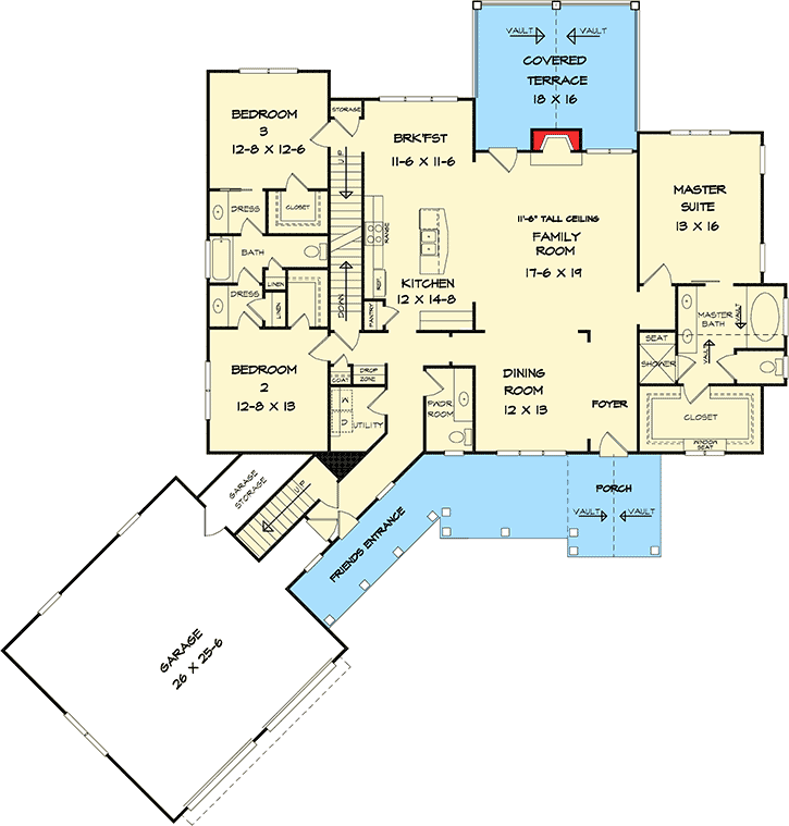 Craftsman with Angled Garage with Bonus Room Above - 36079DK ... Craftsman with Angled Garage with Bonus Room Above - 36079DK ...