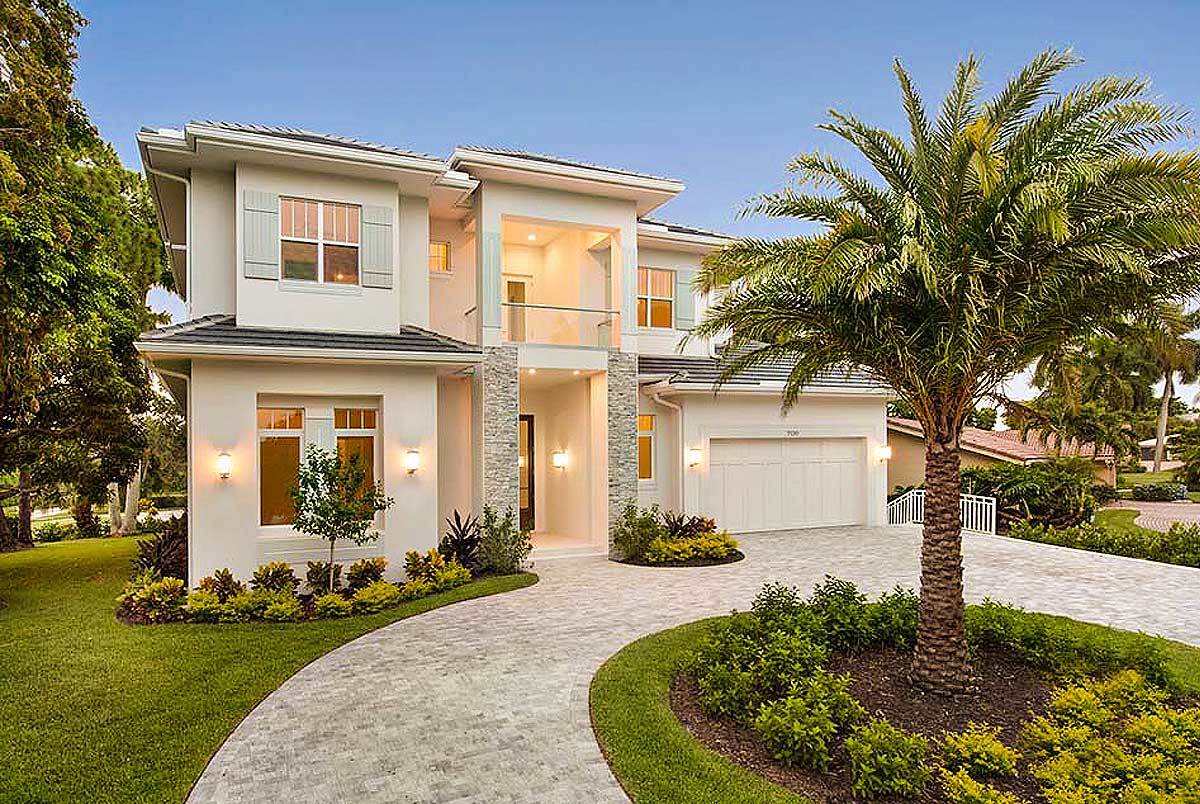 Florida House Plan with High Ceilings 86048BW