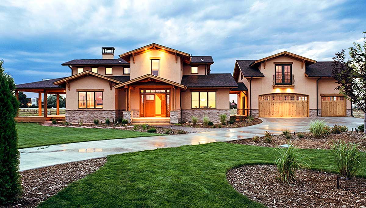 Prairie Craftsman House Plan with Garage Loft - 640000SRA ...
